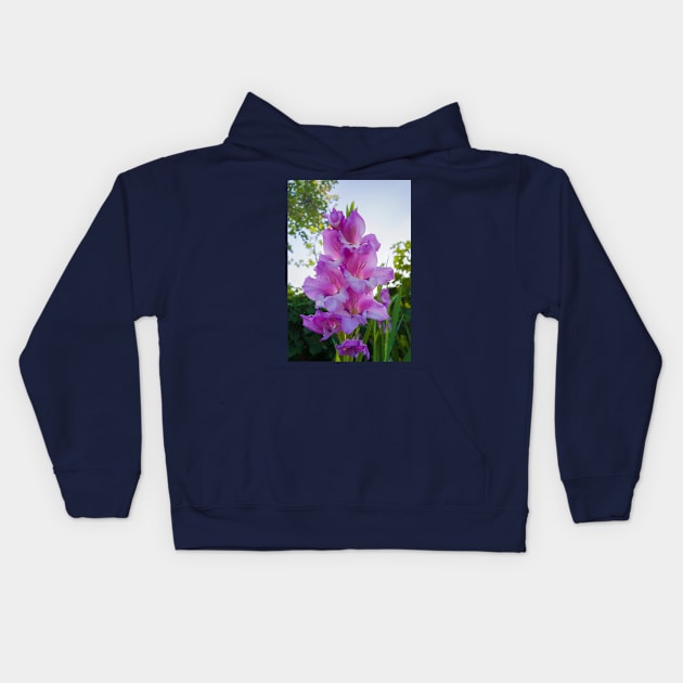 gladiolus Kids Hoodie by psychoshadow